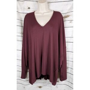 Ruti The Ribbed Dolman Long Sleeve Tunic Top XL NEW Burgundy Oversized